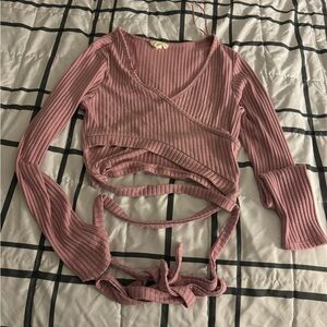 Long sleeve tie top